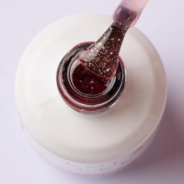 Lola Lee's 'Aim For The Moon' Pink Shimmer Gel Polish in a bottle