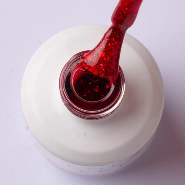 Brush displaying the sparkling red shade of Sleigh All Day