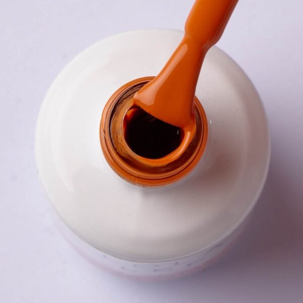 Lola Lee 199 All Zest Up Nowhere To Go burnt orange gel polish brush and bottle