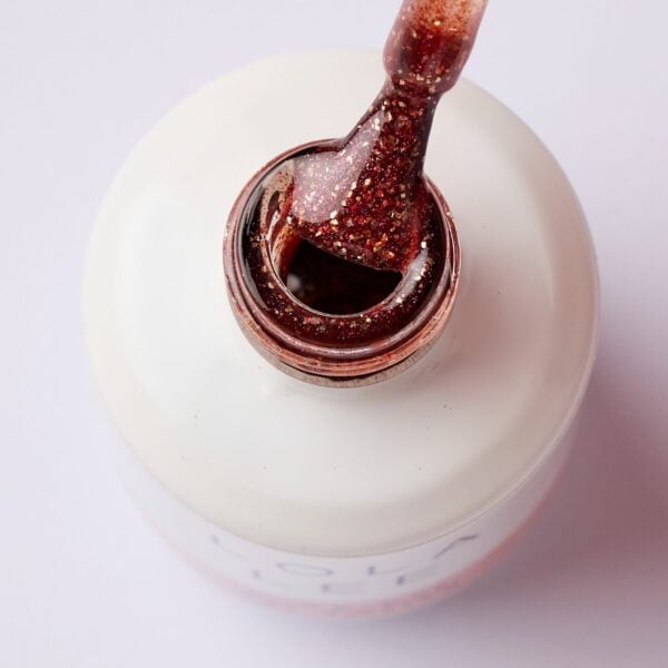 Glitter brown gel polish