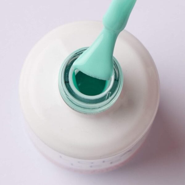 Brush and open bottle of Lola Lee GP061 gel polish