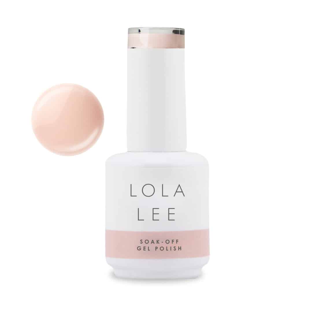 Lola Lee Stir Your Passion milky pink gel polish bottle and colour swatch