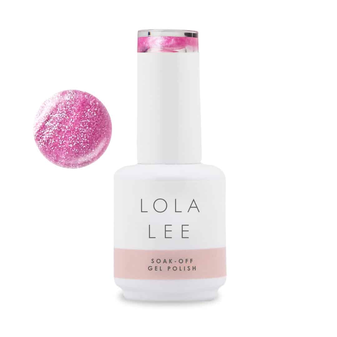 A gorgeous pink shimmer Lola Lee gel polish