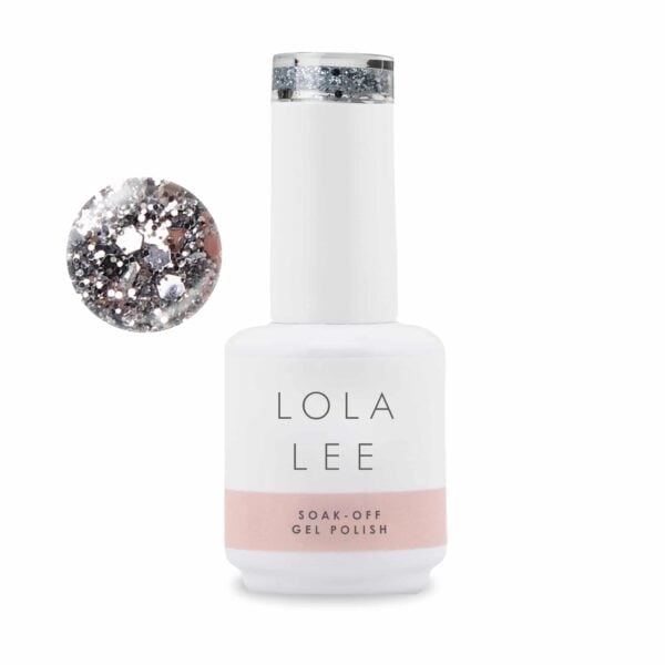105 - Awesome chunky silver glitter gel nail polish.