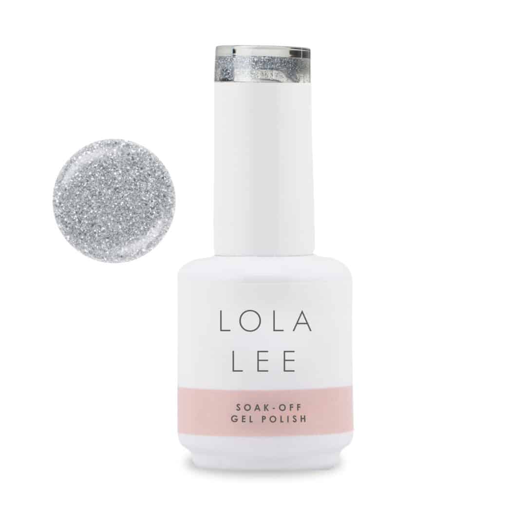 A glittery Silver Gel Polish