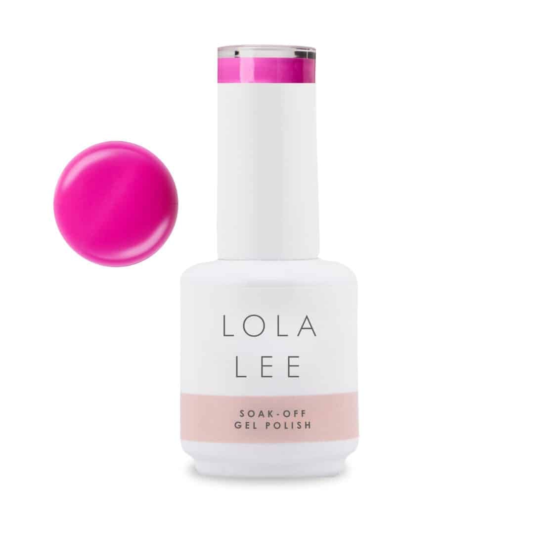 Lola Lee Gel Nail Polish 170 bottle with rich pink colour swatch