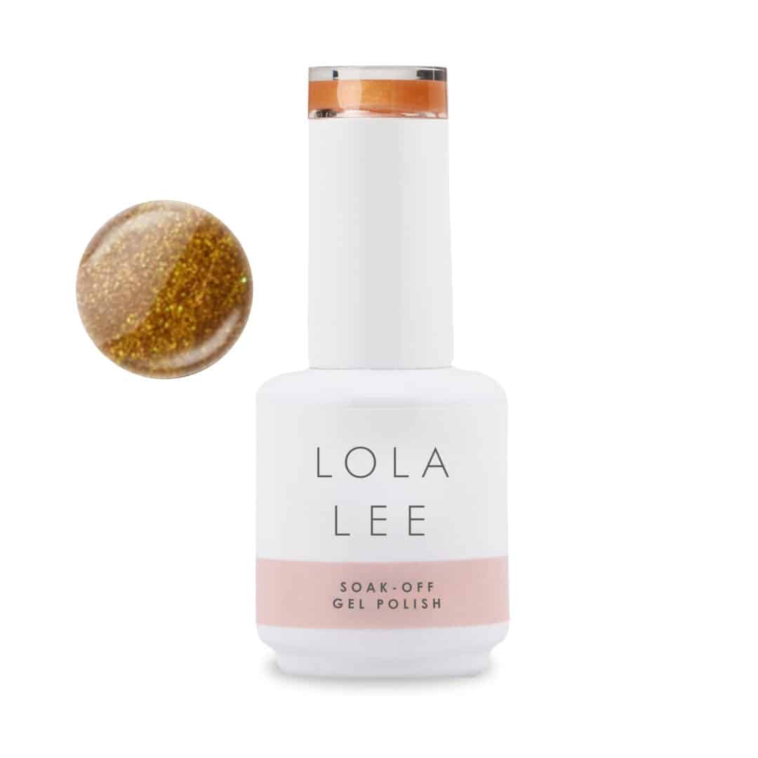 Lola Lee Gel Polish 181 bottle with champagne shimmer colour swatch