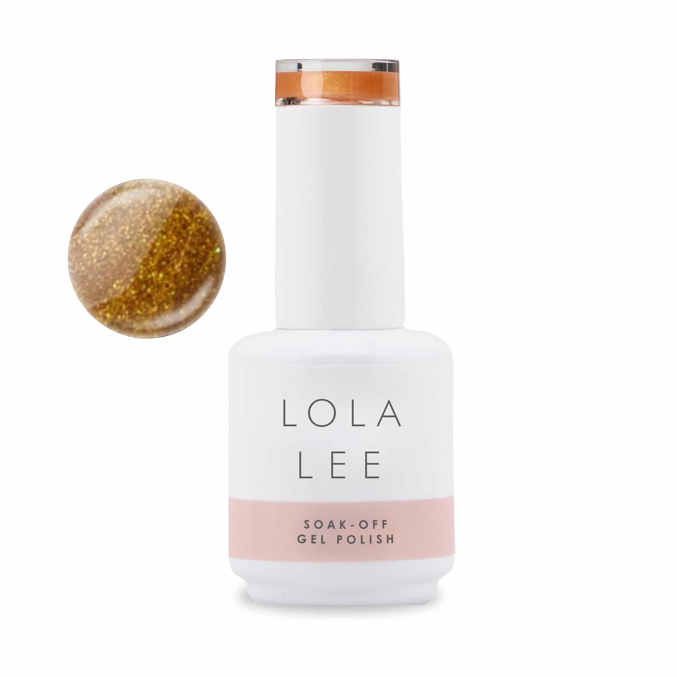Lola Lee Gel Polish 181 bottle with champagne shimmer colour swatch