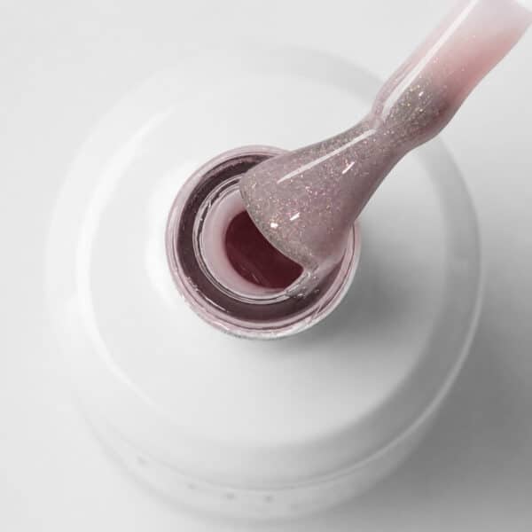 Lola Lee Brush On Gel Angel Dust with brush showing glitter gel